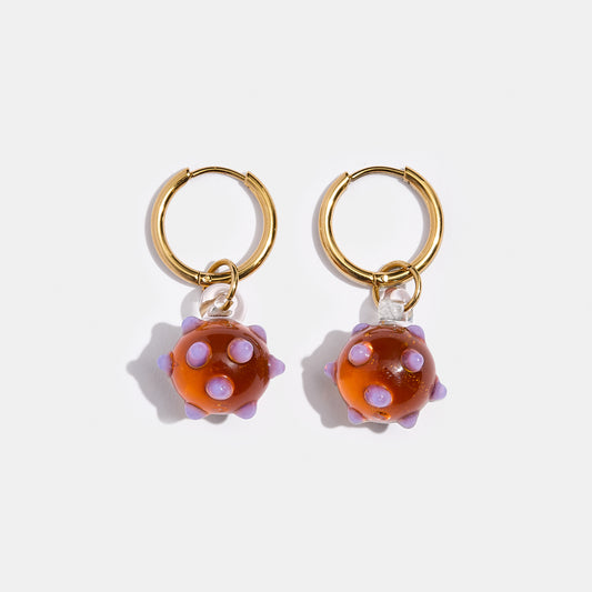 Amber Globe Earrings