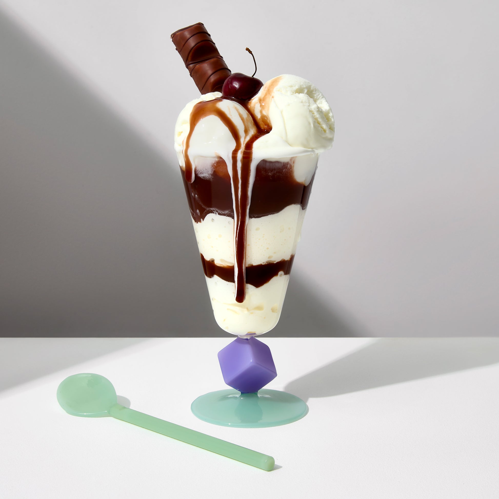 *LIMITED EDITION* CUBE SUNDAE GLASS + SPOON - LILAC + JADE - Fazeek Glasses