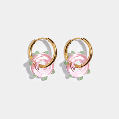 Pink Orb Earrings