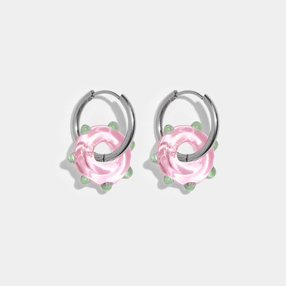 Pink Orb Earrings