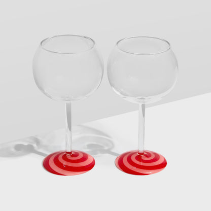 TWO X SWIRL WINE GLASSES