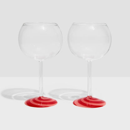 TWO X SWIRL WINE GLASSES