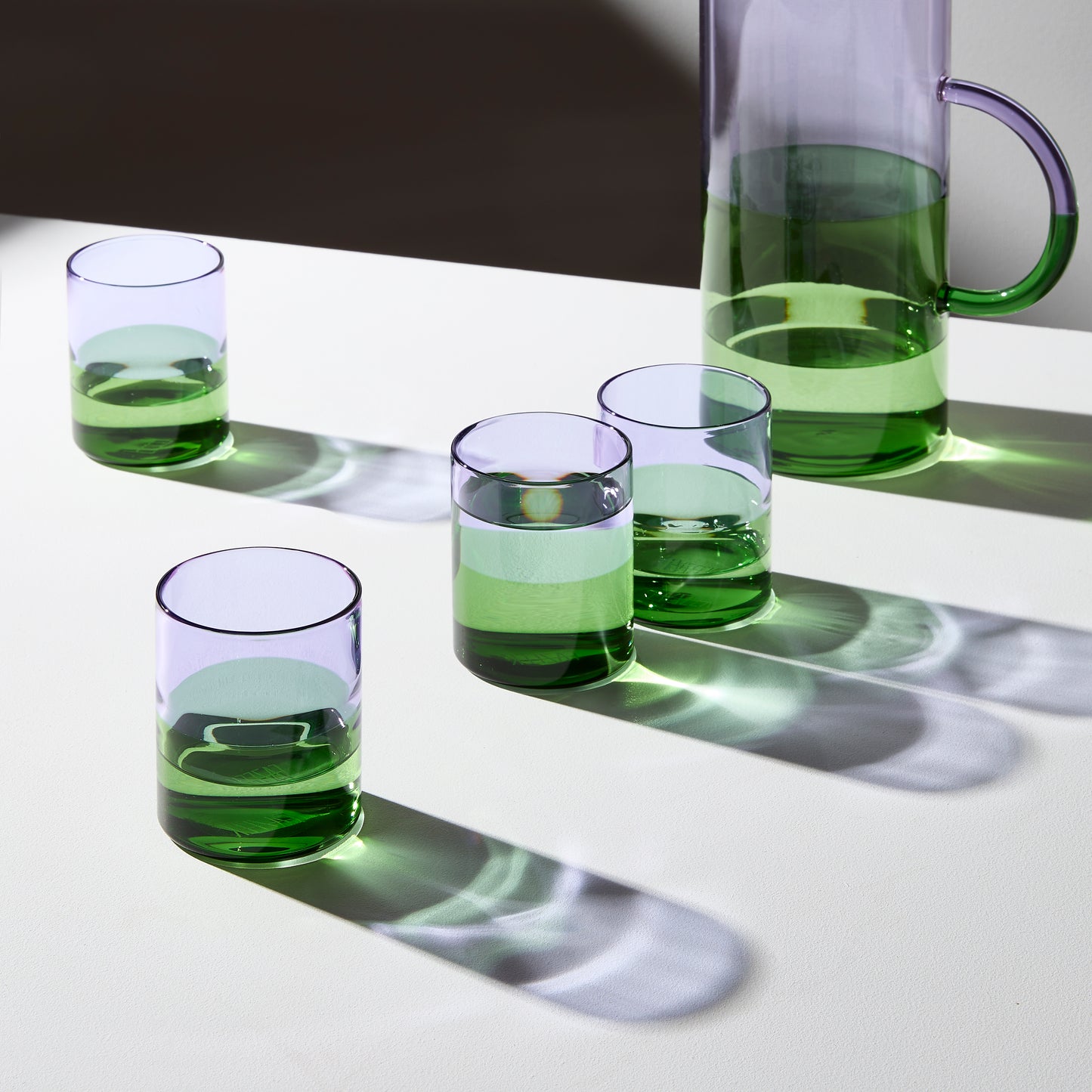 FOUR x TWO TONE GLASSES - LILAC + GREEN - Fazeek Drinkware Glasses