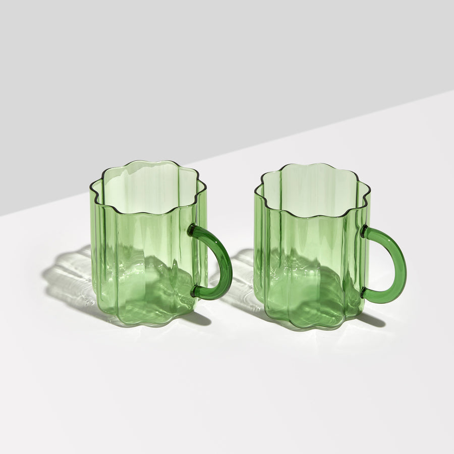 Modern Glass Mug - Aqua | Our Green House