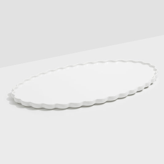 WAVE OVAL PLATTER - WHITE - Fazeek Dining Diningware Bowl